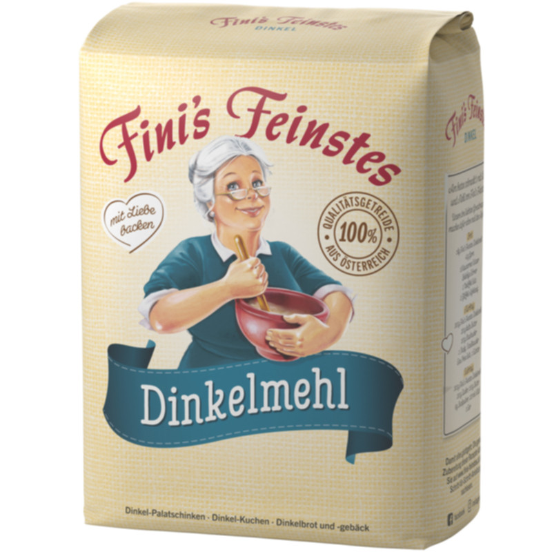 Fini´s Feinstes Dinkelmehl 1 kg Premium Dinkelmehl für Brot, Kuchen und Gebäck